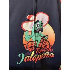 Solwear Tour De Jalapeño Sz L Biking‎ Jersey Red Black Full Zip